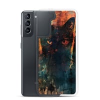 Image 13 of Dark Goth Black Cat With Orange Clear Case for Samsung®