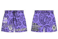 LocalHoops She Got Game Paisley Shorts - Lavender/Black/Grey