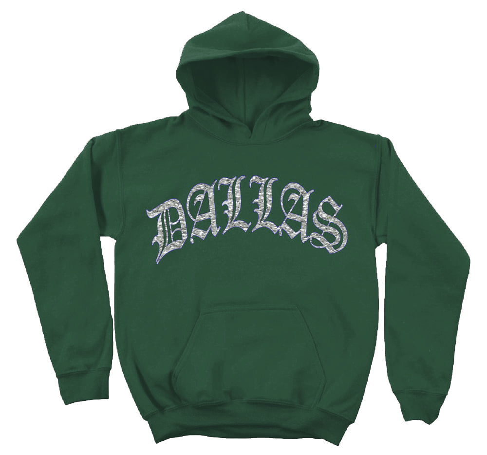 Image of DALLAS RHINESTONE HOODIE (FOREST GREEN)
