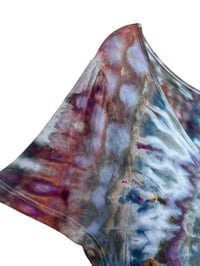 Image 9 of ♻️ UPCYCLED L/XL Flowy Soft Top in Cool Earthy Spiral Ice Dye