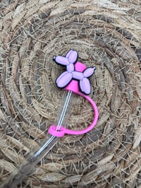 Image 3 of Pink Balloon Dog Straw Topper