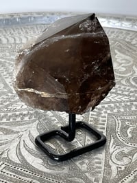 Image 3 of Smoky Quartz Natural Point With Rainbows On Stand #2650