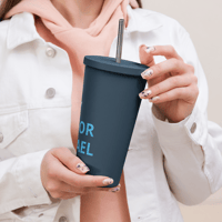 Image 6 of Insulated tumbler with a straw (Pray For Israel)