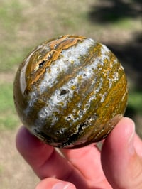 Image 1 of Ocean Jasper Laced With Druzy Quartz Sphere #2833