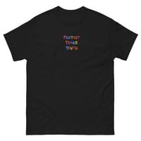 Image 2 of PROTECT TRANS YOUTH  - Embroidery Tee (rainbow)