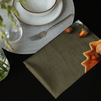 Image 16 of cloth napkins ( Happy Thanksgiving with orange)