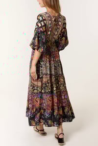 Image 3 of MULTI PRINT TIERED KIMONO DRESS