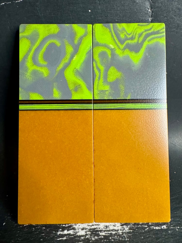 Image of Burl G10 & Butterscotch Micarta Segmented Knife Scales