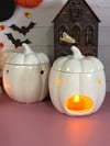 Large white pumpkin wax burner 