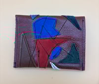 Image 2 of Scrap Leather Coin Purse with Abstract Shapes (One-of-a-Kind) Red