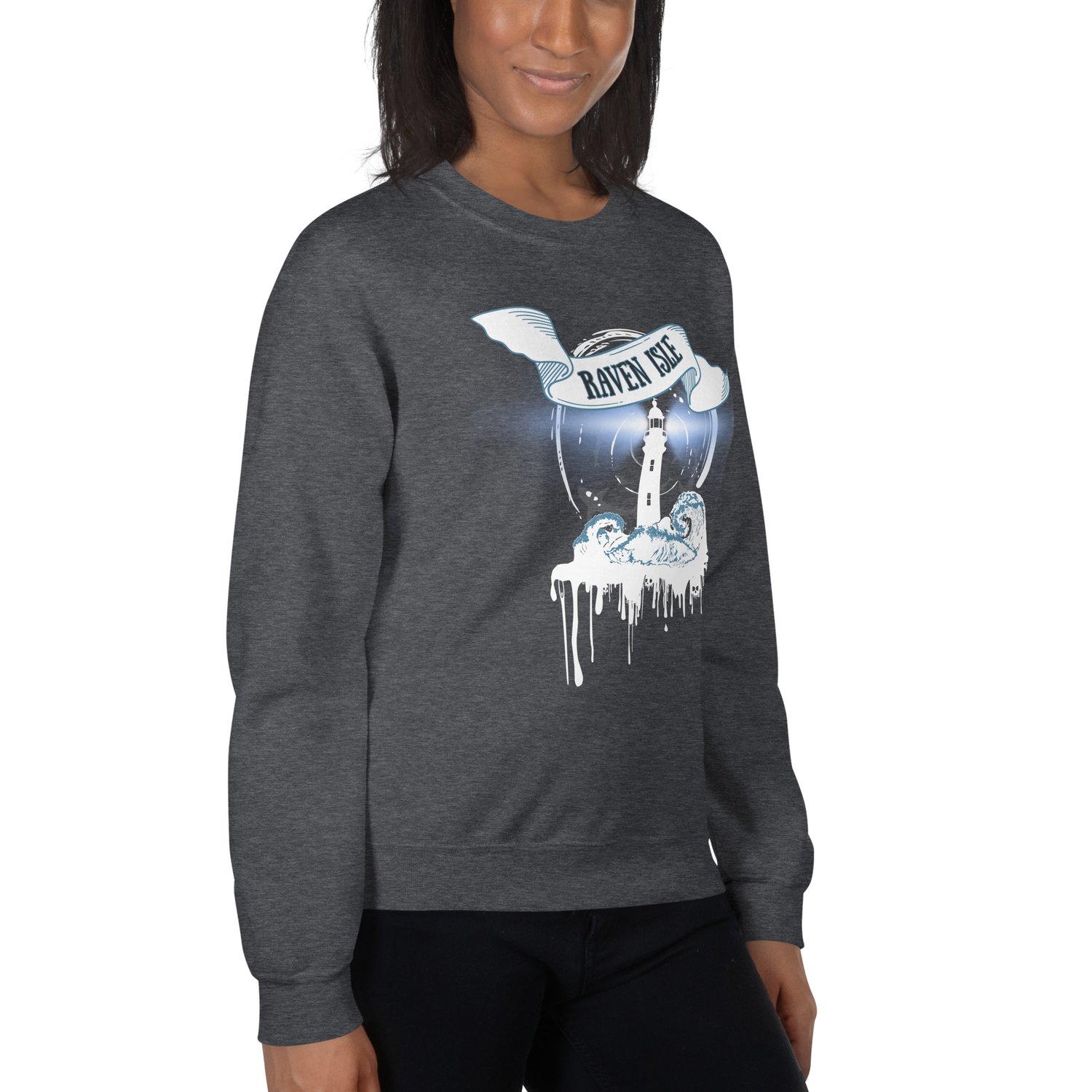 Image of Officially licensed does it hurt Raven Isle white Unisex Sweatshirt