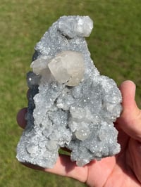 Image 15 of UV Calcite On Druzy Quartz Crystal Specimen #2205