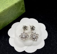 Image 2 of Double G Star Shaped Crystal Drop Earrings