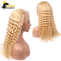 Image 4 of 13x6 HD frontal blonde deep wave wig