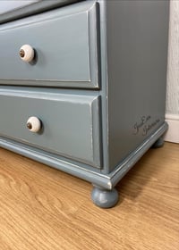 Image 4 of Pine Blue CHEST OF DRAWERS in French Shabby Chic style.