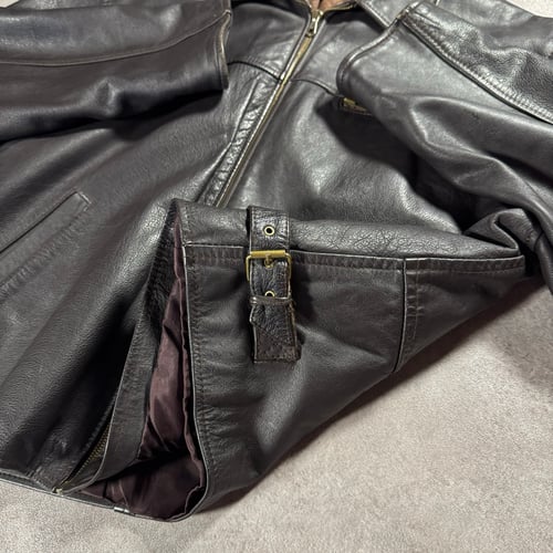 Image of 1990s Heavyweight Cropped Leather Jacket, Size Large