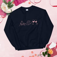 Image 3 of Crystals Cheese and Wine Crew Neck