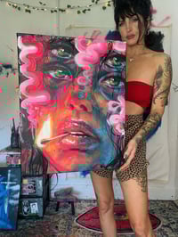 Image 4 of “BY MATCH AND NEON LIGHTS” ORIGINAL PAINTING BY NIKITA ROSALIND