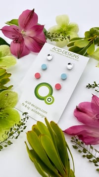 Image 1 of Set Circle Xs -Stříbrná zrcadlová - baby blue - lososová