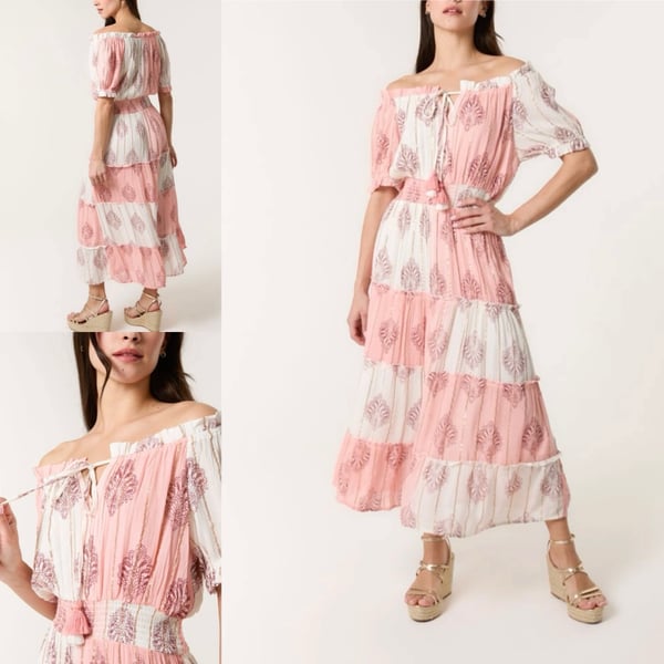 Image of Bardot Gold Tassel Dress