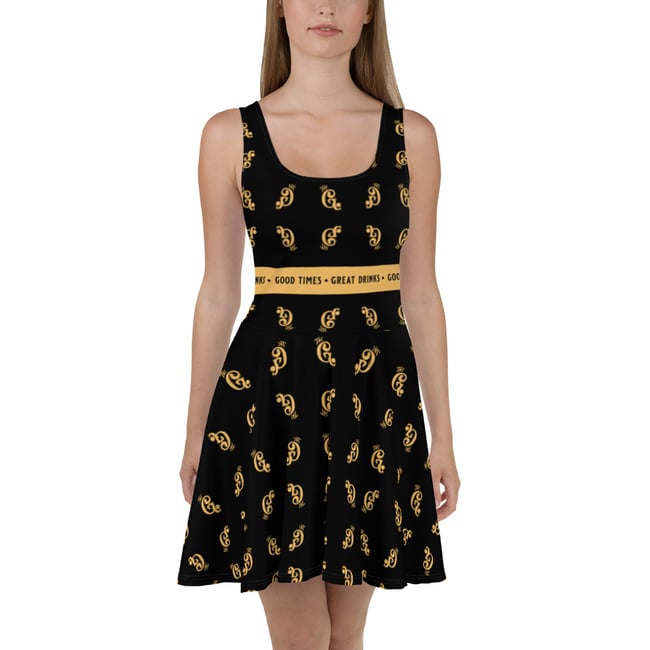 The G. Pattern Skater Dress - Black
