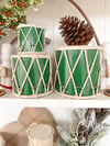SALE! Moss Green Festive Drums ( Trio or Singles )