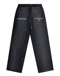 Baggy Sun faded Sweatpants (Black)
