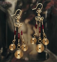 Image 4 of GARNET SIGIL EARRINGS 2.0