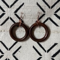 Image 2 of Wooden Rounds Earrings