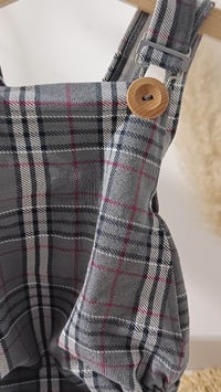 Image 2 of Baby Boy Dungarees for Sitter Photo shoots | Christian | age 9-12 months | grey  plaid