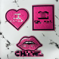 Pink/Black Patch Set