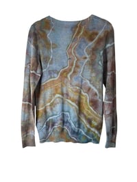 Image 6 of ♻️ UPCYCLED XS Crew Sweater in Muted Geode Ice Dye