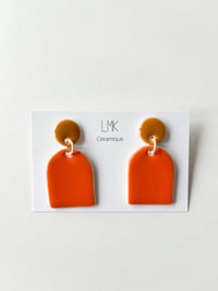 Paire de boucles d'oreilles céramique BOOMA XL miel et orange 