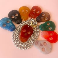 Image 3 of XL Agate Skull Necklace on Chunky Chain
