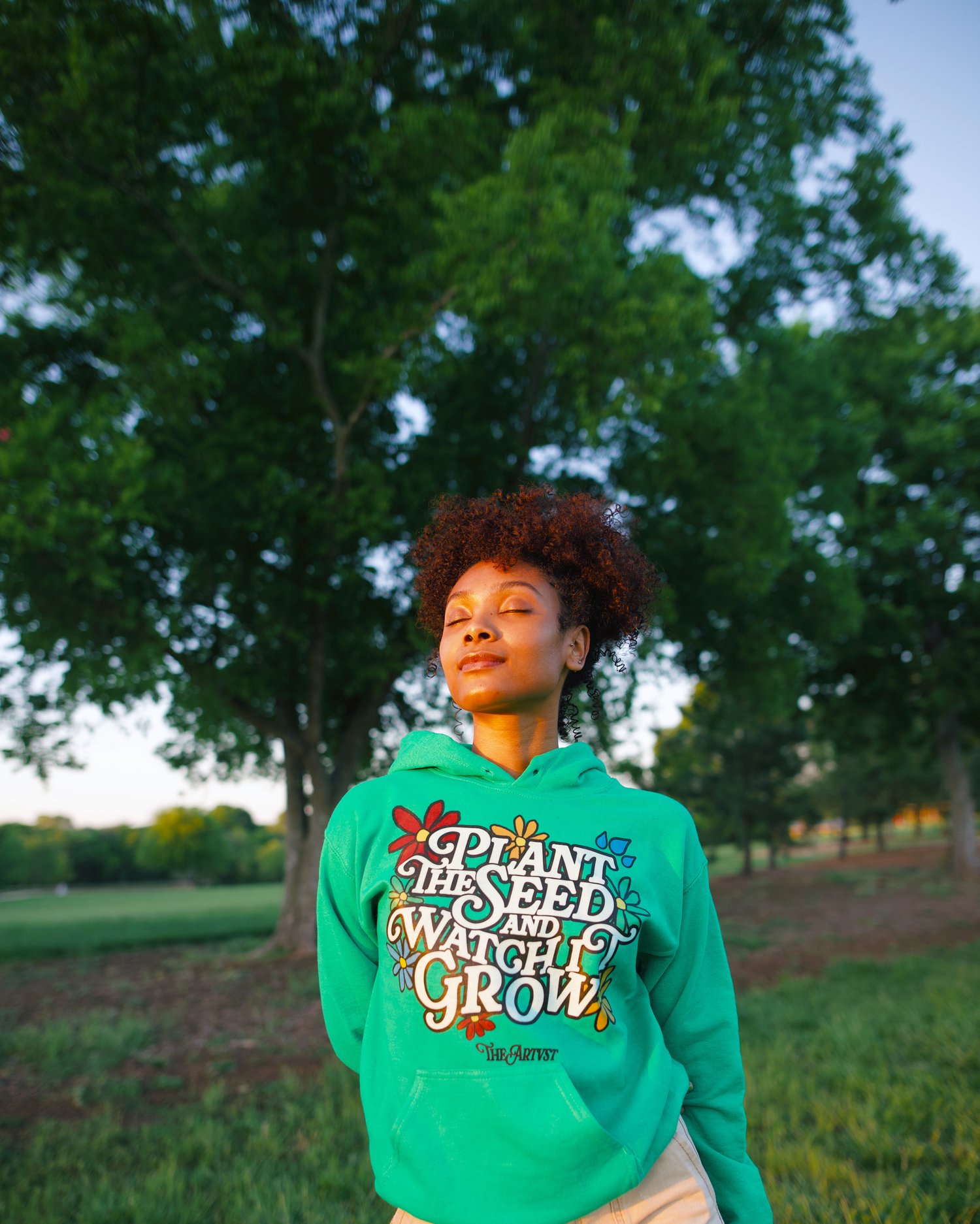 Image of Plant the Seed Green Hoodie (Standard Puff Print)