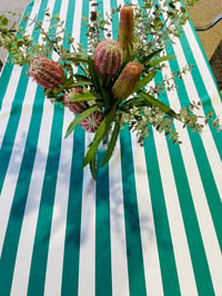 Image 3 of Tablecloth - Stripes (Emerald Green)