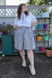 Image 1 of Black and White Stripe Pants