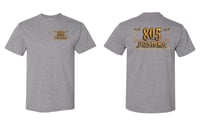 Image 1 of Gold fade logo on grey Tshirt 