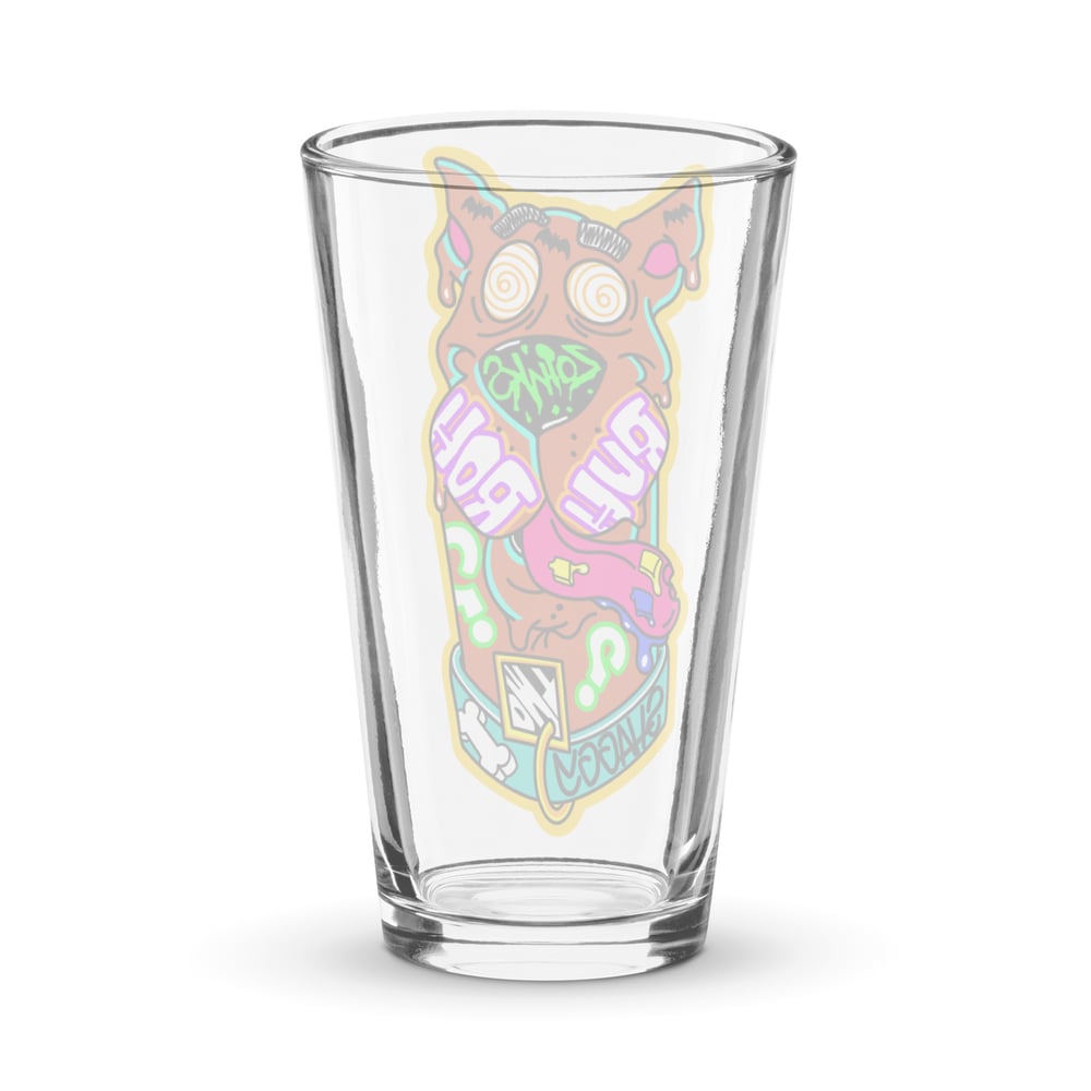 Ruh Roh Shaker pint glass