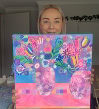 Image 2 of 🌸 M O T H E R S  D A Y  D R O P ✨ Original Painting Wildflowers Vases - 46 x 46cms  copy