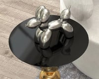 Image 2 of Bar table   With its sleek design and highlighted gold details in the middle