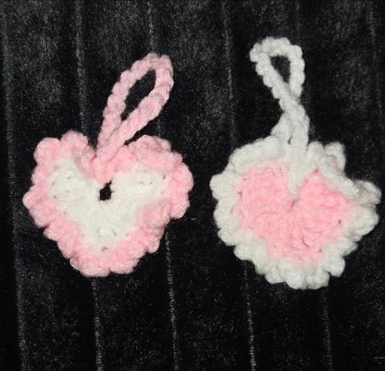 Image of heart crochet keychain
