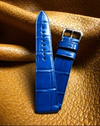 Image 1 of Mykonos Blue Alligator Classic Watch Strap