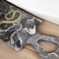 Image 2 of Serving Board • "Marble Under Glass" Effect . Epoxy & Artificial Stone • 63x22 cm . 