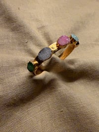 Image 1 of LULA 5-Tone Real Stone Gold Cuff Bracelet