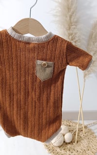 Image 2 of Newborn bodysuit for photoshoot | cinnamon brown | Brayden