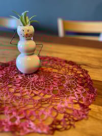 Image 2 of Red Delicate Doily