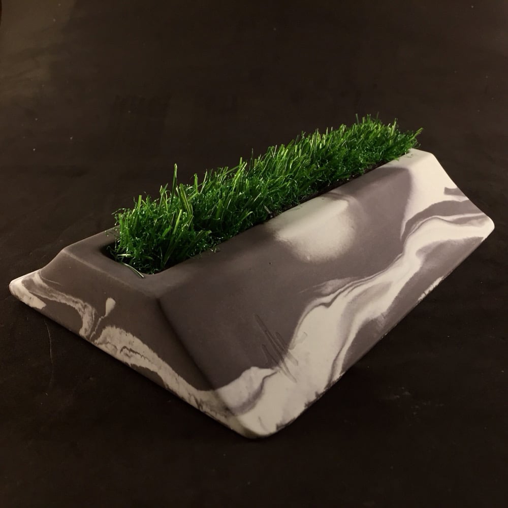 Image of Wired Ramps Mini Quarter Planter (Dark Grey and Light Green)