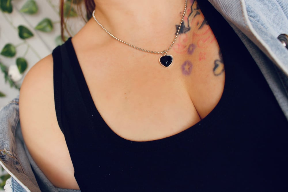 Image of Black Heart Necklace