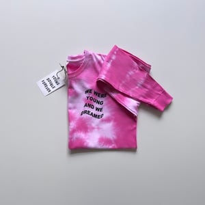 Image of We Dreamed Long Sleeve T-shirt Neon Pink Tie Dye